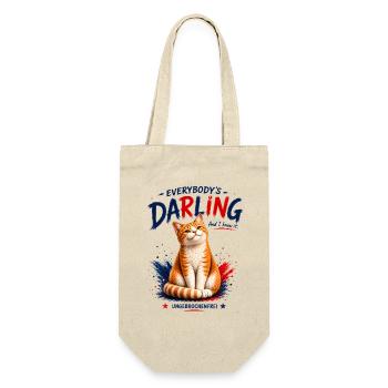 Everybody’s Darling  Charmante Katze mit Charakter - Geschenkbeutel für Flaschen - Natur - Vorne