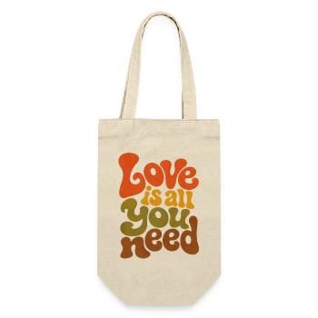 Love Is All You Need Retro - Gift Bag for Bottles - nature - Front