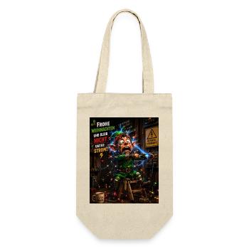 Stromschlag Elf Frohe Weihnachten Chaos Humor - Geschenkbeutel für Flaschen - Natur - Vorne