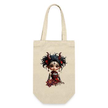 Gotische Lotus Chibi - Geschenkbeutel für Flaschen - Natur - Vorne