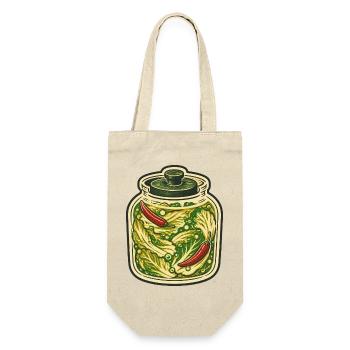 Fermentglas mit Kohl und Chili - Geschenkbeutel für Flaschen - Natur - Vorne