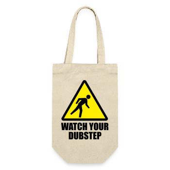 Watch your DUBstep - Parodie (Farben änderbar) - Geschenkbeutel für Flaschen - Natur - Vorne