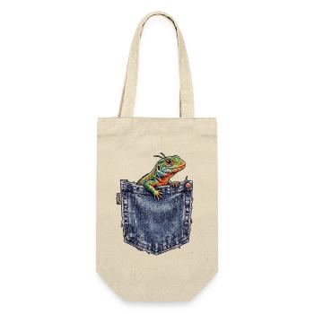 Brusttaschen Eidechse - Geschenkbeutel für Flaschen - Natur - Vorne