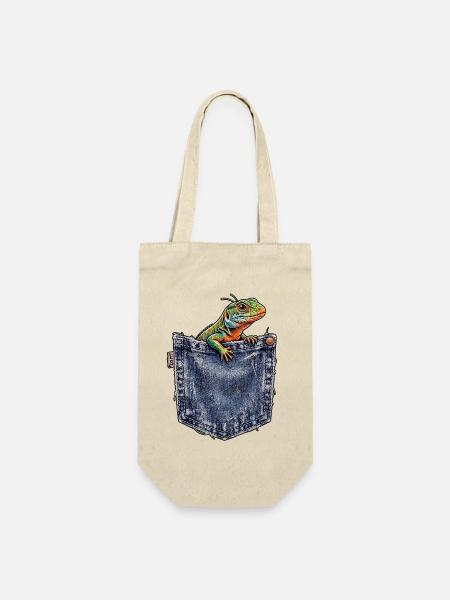 Brusttaschen Eidechse - Geschenkbeutel für Flaschen - Natur