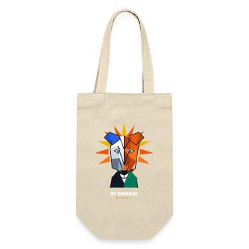 Jack-Russel-Terrier-Kubismus - Geschenkbeutel für Flaschen - Natur - Vorne