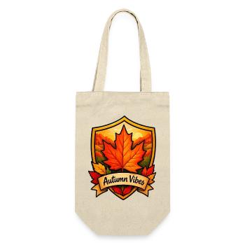 Herbstlaub Shield Vibes - Geschenkbeutel für Flaschen - Natur - Vorne