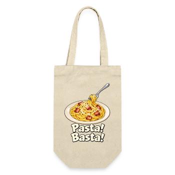 Pasta! Basta! - Geschenkbeutel für Flaschen - Natur - Vorne