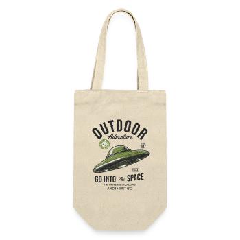 UFO Design Outdoor Adventure Space Spruch - Geschenkbeutel für Flaschen - Natur - Vorne