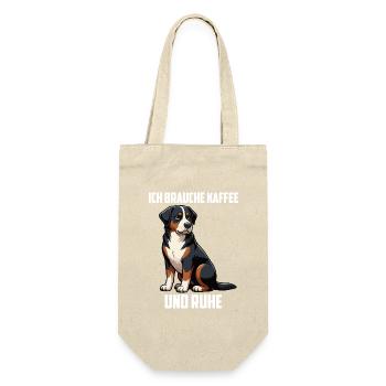 Ich Brauche Kaffee und Ruhe Appenzeller Sennenhund - Geschenkbeutel für Flaschen - Natur - Vorne