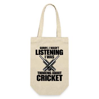 Lustiger Cricketspieler, Bowler, Schlagmann, Liebhaber, Sport - Geschenkbeutel für Flaschen - Natur - Vorne