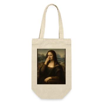 Die Mona Lisa bedeckt ihre Nase - Geschenkbeutel für Flaschen - Natur - Vorne