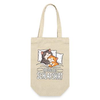 Schlafshirt Katze - Geschenkbeutel für Flaschen - Natur - Vorne