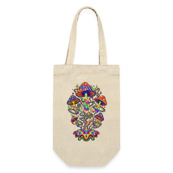 Psychedelic Rainbow Mushrooms - Geschenkbeutel für Flaschen - Natur - Vorne