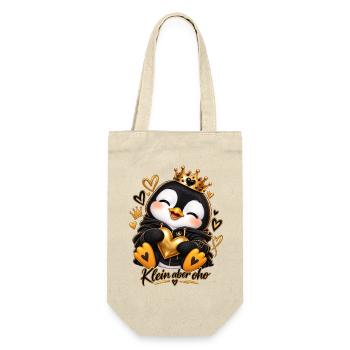Kleiner Königspinguin Herzenglanz - Geschenkbeutel für Flaschen - Natur - Vorne