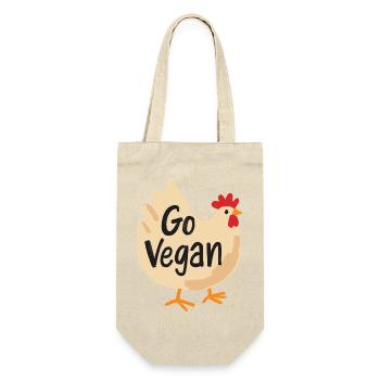 Go Vegan Cute Chicken - Geschenkbeutel für Flaschen - Natur - Vorne