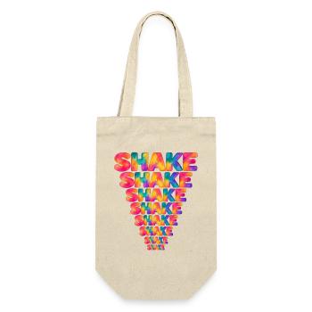 Shake – bunte Aquarelltypografie im Dreieck - Geschenkbeutel für Flaschen - Natur - Vorne