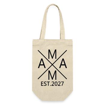 Mama Est. 2027 Mutter seit 2027 Werdende Mama 2027 - Geschenkbeutel für Flaschen - Natur - Vorne