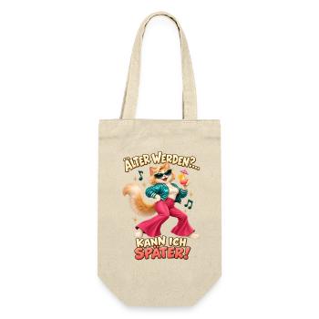 Älter werden Katze Geburtstag Spruch Party Humor - Geschenkbeutel für Flaschen - Natur - Vorne