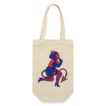 Crimson Devil Pinup - Geschenkbeutel für Flaschen - Natur - Vorne