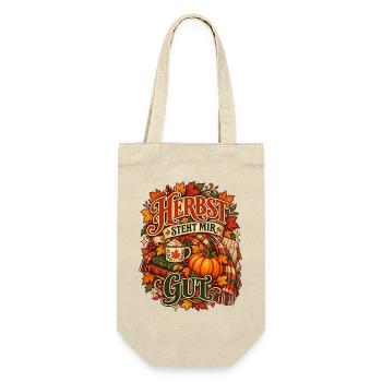 Herbst steht mir gut - Geschenkbeutel für Flaschen - Natur - Vorne