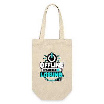 Offline ist auch eine Lösung - Geschenkbeutel für Flaschen - Natur - Vorne