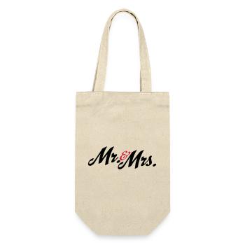 Great design for the newlyweds, Mr and Mrs - Gift Bag for Bottles - nature - Front