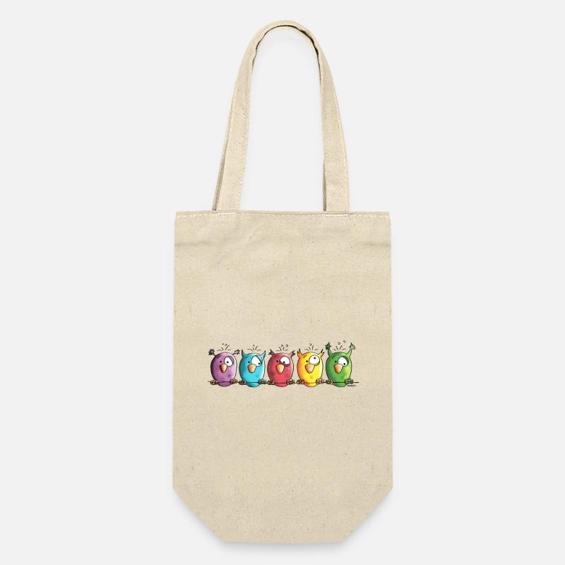 Funny Owls - Eule - Vogel - Geschenkbeutel für Flaschen - Natur