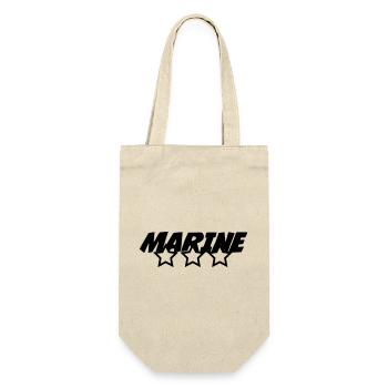 Seemann / Boot / Marine / Meer / Fischer - Geschenkbeutel für Flaschen - Natur - Vorne
