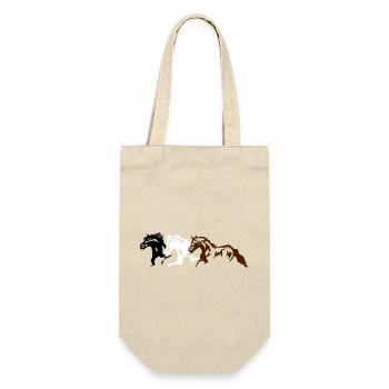 Chevaux, poneys, animaux, étalon, - Sac à bouteille - nature - Devant