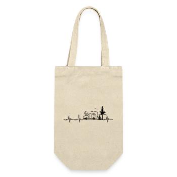 Camper Caravan Forest Camping Lover Heartbeat - Gift Bag for Bottles - nature - Front