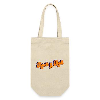 Rock and Roll Design Retro - Geschenkbeutel für Flaschen - Natur - Vorne