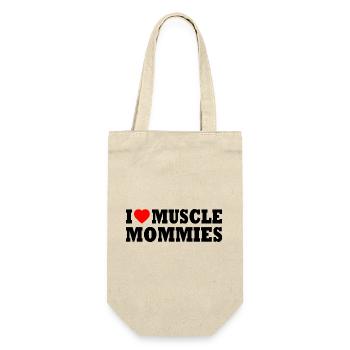 I love muscle mommies - Geschenkbeutel für Flaschen - Natur - Vorne