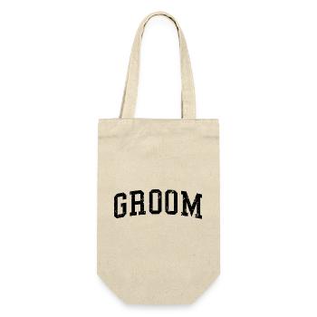 Bräutigam Cool Matching Paar Hochzeitsfeier Ehe - Geschenkbeutel für Flaschen - Natur - Vorne