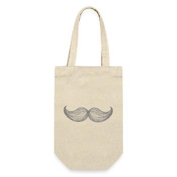 Mustache - Gift Bag for Bottles - nature - Front