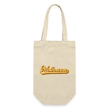 Melbourne Gold Retro Font - Gift Bag for Bottles - nature - Front