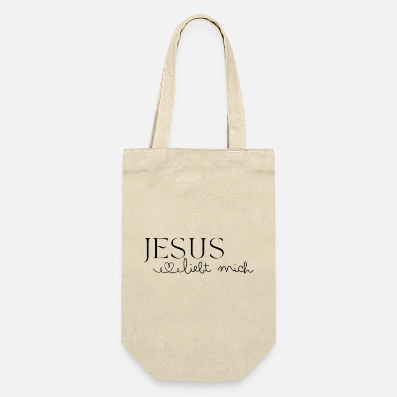 Jesus liebt mich - Geschenkbeutel für Flaschen - Natur