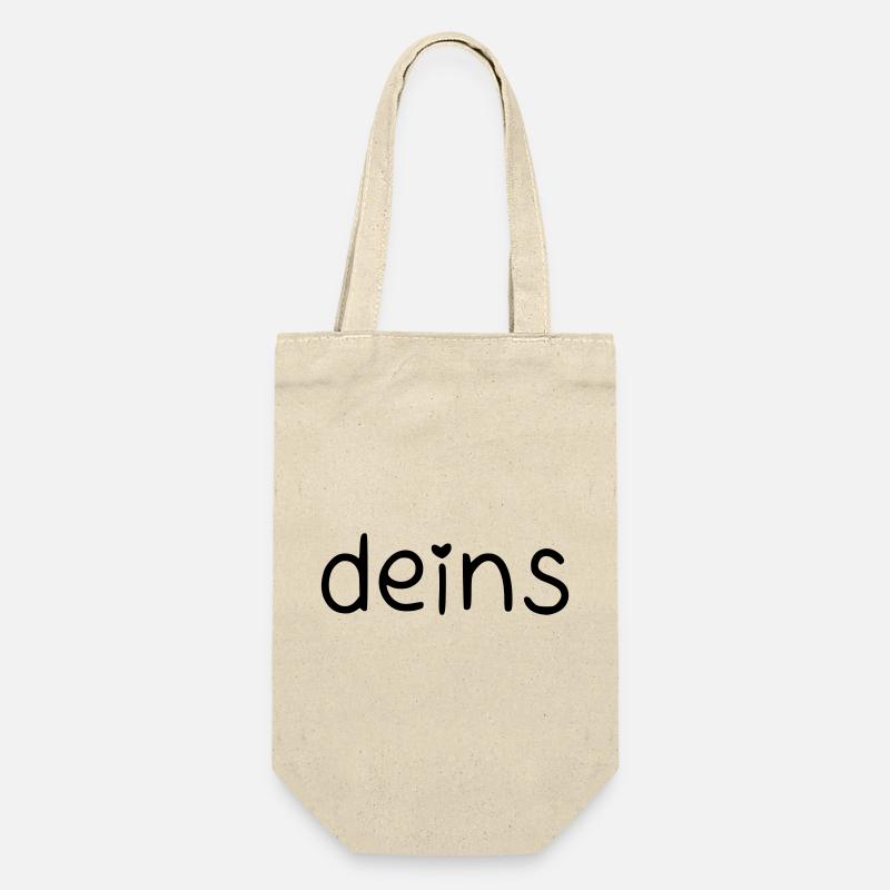 deins – mit Herz - Geschenkbeutel für Flaschen - Natur