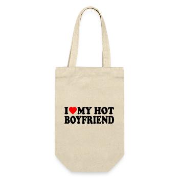 i love my hot boyfriend - Gift Bag for Bottles - nature - Front