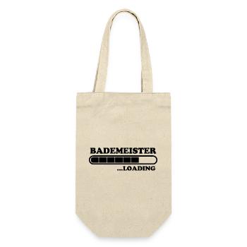 Bademeister Spruch Lustiges Bademeister Geschenk - Geschenkbeutel für Flaschen - Natur - Vorne