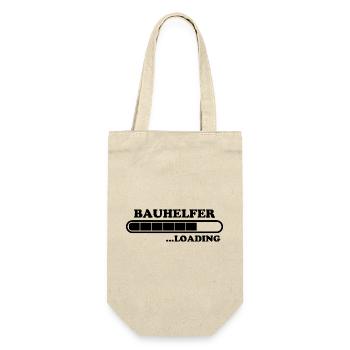 Bauhelfer Spruch Beruf Lustiges Bauhelfer Geschenk - Geschenkbeutel für Flaschen - Natur - Vorne