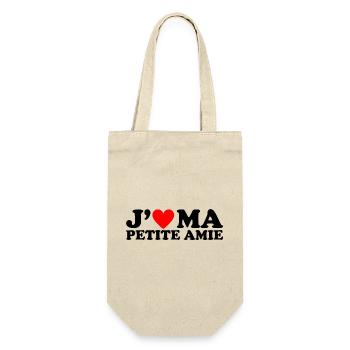 J' aime ma petite amie cadeau amour pour amoureux - Sac à bouteille - nature - Devant