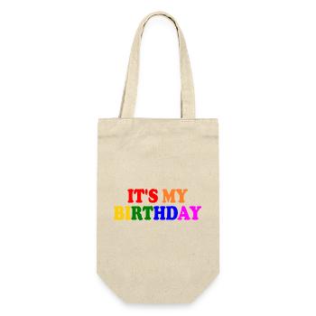 It's my birthday - Geschenkbeutel für Flaschen - Natur - Vorne