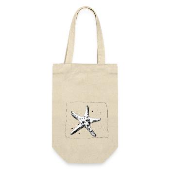 Étoile de mer cool dessinée à la main en noir - Sac à bouteille - nature - Devant