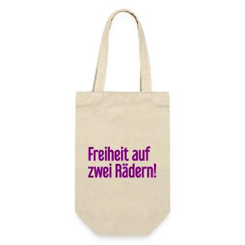 Freedom on Two Wheels - Cyclist Design - Gift Bag for Bottles - nature - Front
