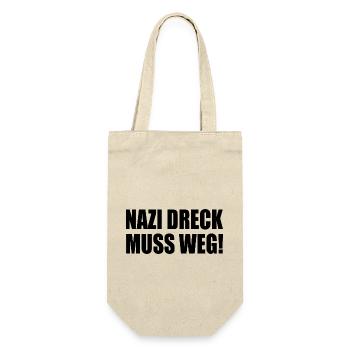 Nazis dreck muss weg - Geschenkbeutel für Flaschen - Natur - Vorne