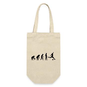 Fußball Evolution Affe lustige Designs Fan Verein - Geschenkbeutel für Flaschen - Natur - Vorne