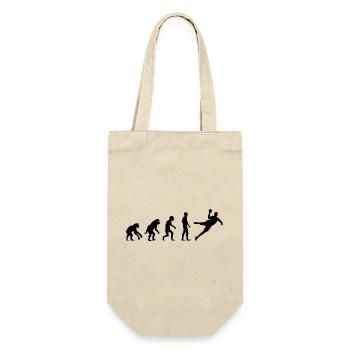 Evolution Handball lustig Design Mannschaft icon - Geschenkbeutel für Flaschen - Natur - Vorne