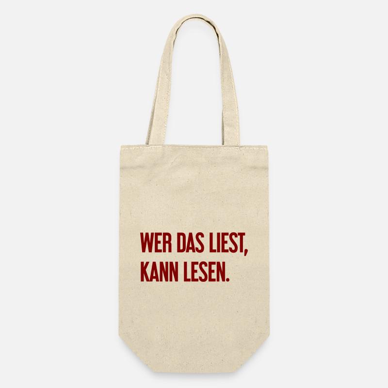Wer das liest, kann lesen. - Geschenkbeutel für Flaschen - Natur