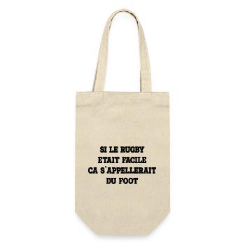 Wenn Rugby einfach wäre, würde man es Fußball nennen - Geschenkbeutel für Flaschen - Natur - Vorne