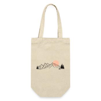 Sunset Ride Line Art on Black - Gift Bag for Bottles - nature - Front